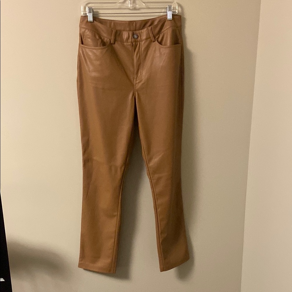 Chic Tan Leather Trousers
